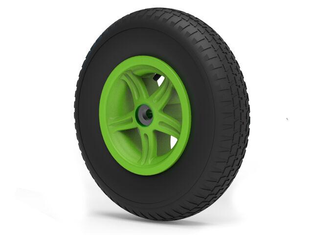 Wheel 5-spoke green 4.80/400-8 uni