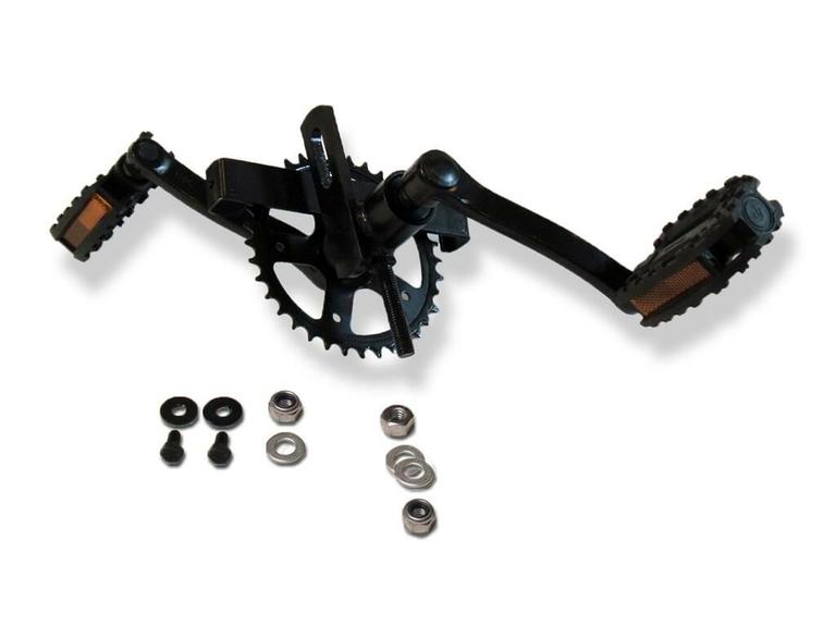XL Frame - Crank shaft with crank set 140, 36T + pedals