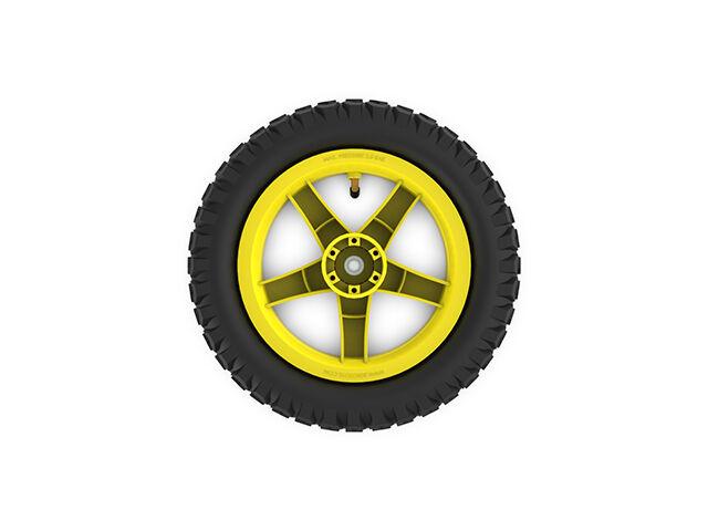 Wheel yellow 12.5x2.25-8 all terrain, traction