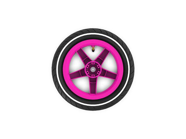 Roue rose 12.5x2.25-8 slick (avec bande blanche) traction